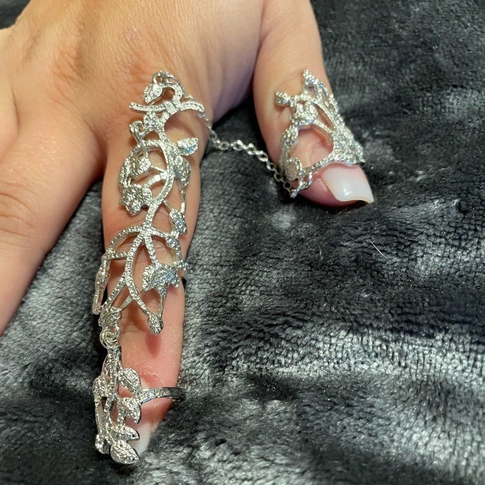 FASHION‎ 2 PIECE RING SET IN SILVER TONE - Picture 2 of 5